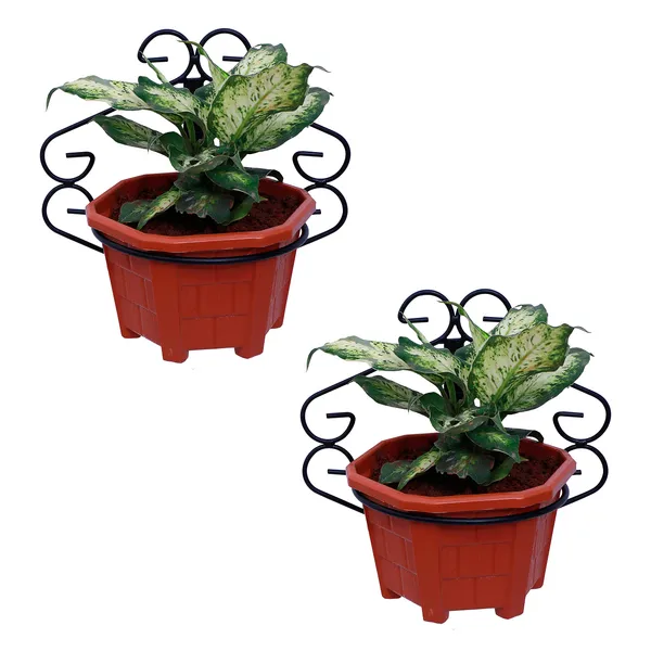 Black_Set_of_2,_Wall_Fixing_Wall_mounting_Wall_Hanging_Plant_Planter_Pot_Stand_Bracket_for_Balcony