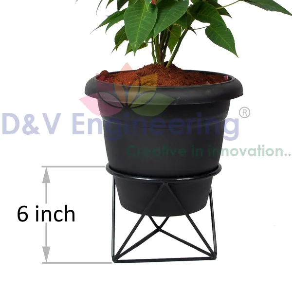 Flower_Plant_Display_Plant_Stand_(Black),_Pack_Of_1_(DVPOT-08B)