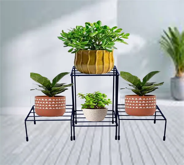 Plant_Stands,_Corner_Plant_Stand_Pot_Stand,_Planter_Stand_With_Rubber_Bushes_-_Black_(DVPOT-21B)