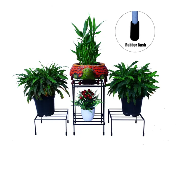 Plant_Stands,_Corner_Plant_Stand_Pot_Stand,_Planter_Stand_With_Rubber_Bushes_-_Black_(DVPOT-21B)