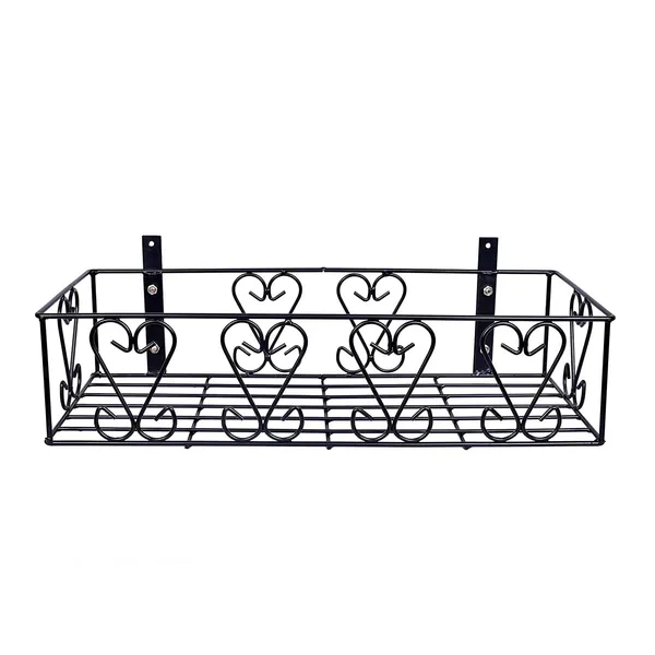 Wall_Fixing_Wall_Mounting_Wall_Hanging_Plant_Planter_Pot_Stand_Bracket_For_Balcony_Black_-_Medium,_Pack_Of_1,_Hanging_Shelves_(DVPOT-22B-M)
