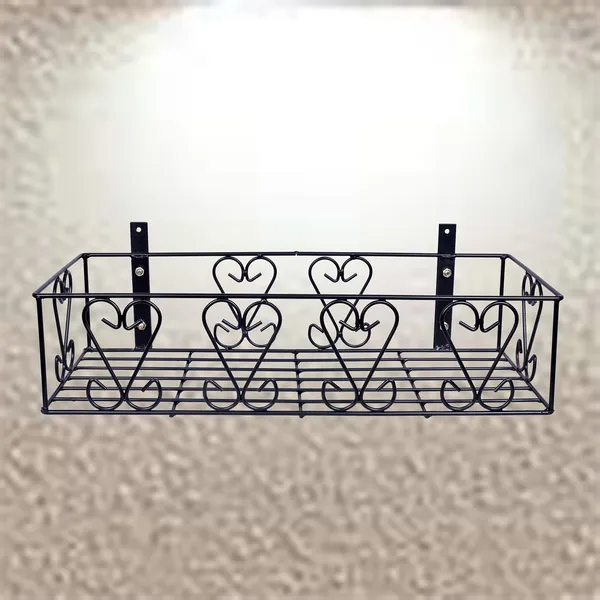 Wall_Fixing_Wall_Mounting_Wall_Hanging_Plant_Planter_Pot_Stand_Bracket_For_Balcony_Black_-_Medium,_Pack_Of_1,_Hanging_Shelves_(DVPOT-22B-M)