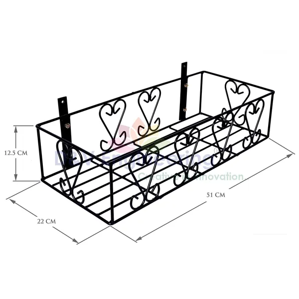 Wall_Fixing_Wall_Mounting_Wall_Hanging_Plant_Planter_Pot_Stand_Bracket_For_Balcony_Black_-_Medium,_Pack_Of_1,_Hanging_Shelves_(DVPOT-22B-M)