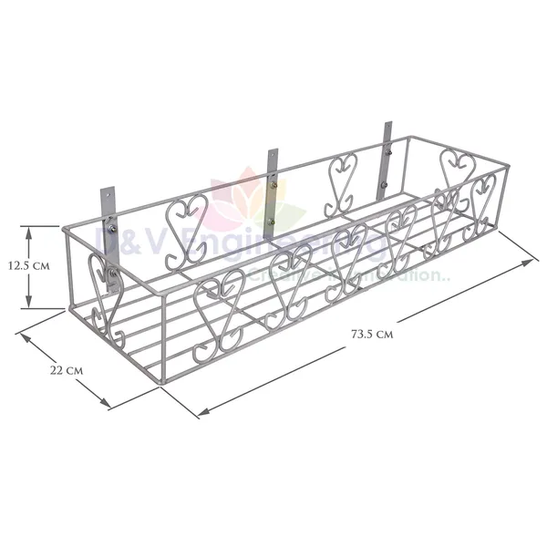 Grey_Wall_Fixing_Wall_Mounting_Wall_Hanging_Plant_Planter_Pot_Stand_Bracket_For_Balcony__-_Large,_Hanging_Shelves_(DVPOT-22W-L)