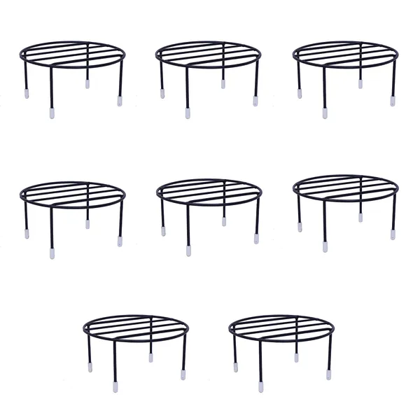Plant_Stand/Flower_Pot_Stand,_Size:_Width-20cm,_Height-11cm,_Black-Set_of_8_(DVPOT-25B-08)