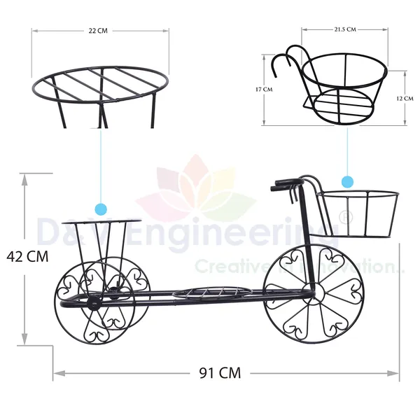 Decorative_indoor_3-Tier_Tricycle_design__Plant_Stand,_Pot_stand_-Black_(DVPOT-26B)