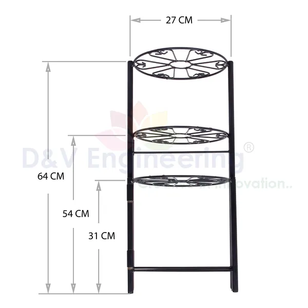3-Tiered_Indoor/Outdoor_Foldable_Plant_Stand,_Pot_stand_-Black_(DVPOT-29B)