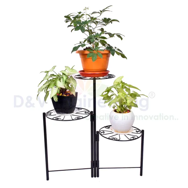 3-Tiered_Indoor/Outdoor_Foldable_Plant_Stand,_Pot_stand_-Black_(DVPOT-29B)