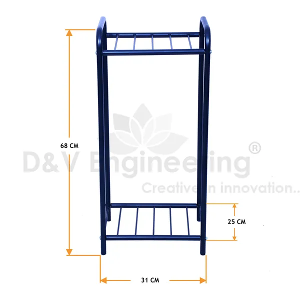 2-Tier_Indoor_Outdoor_Multipurpose_Plant_Stand_Rack,_Flower_Pot_Display_Shelf_-_Black_DVPOT-30B-2T