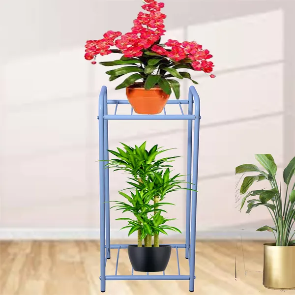 2-Tier_Indoor_Outdoor_Multipurpose_Plant_Stand_Rack,_Flower_Pot_Display_Shelf_-_Grey_(DVPOT-30W)2T