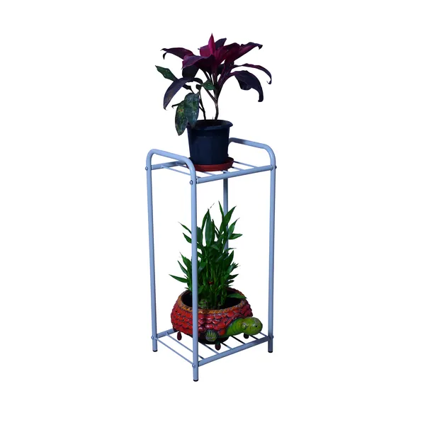 2-Tier_Indoor_Outdoor_Multipurpose_Plant_Stand_Rack,_Flower_Pot_Display_Shelf_-_Grey_(DVPOT-30W)2T