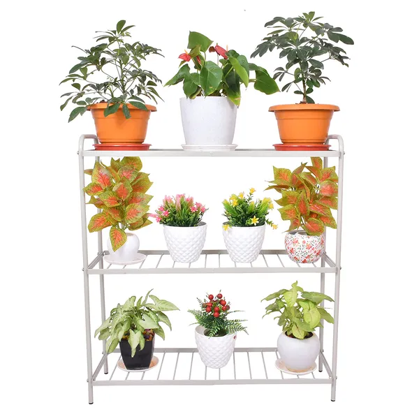 3-Tier_Indoor_Outdoor_Multipurpose_Plant_Stand_Rack,_Flower_Pot_Display_Shelf,_32.25"_Wide,_36.2"_Height_-_Grey_(DVPOT-31W-3T)