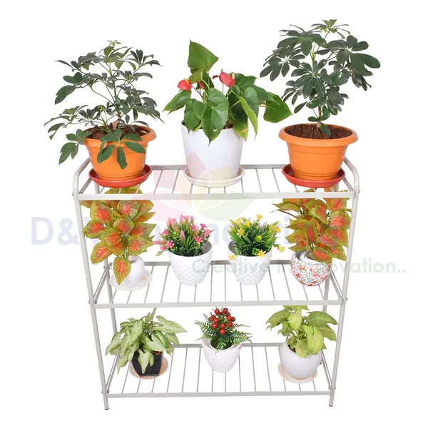 3-Tier_Indoor_Outdoor_Multipurpose_Plant_Stand_Rack,_Flower_Pot_Display_Shelf,_32.25"_Wide,_36.2"_Height_-_Grey_(DVPOT-31W-3T)