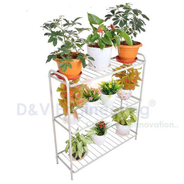 3-Tier_Indoor_Outdoor_Multipurpose_Plant_Stand_Rack,_Flower_Pot_Display_Shelf,_32.25"_Wide,_36.2"_Height_-_Grey_(DVPOT-31W-3T)