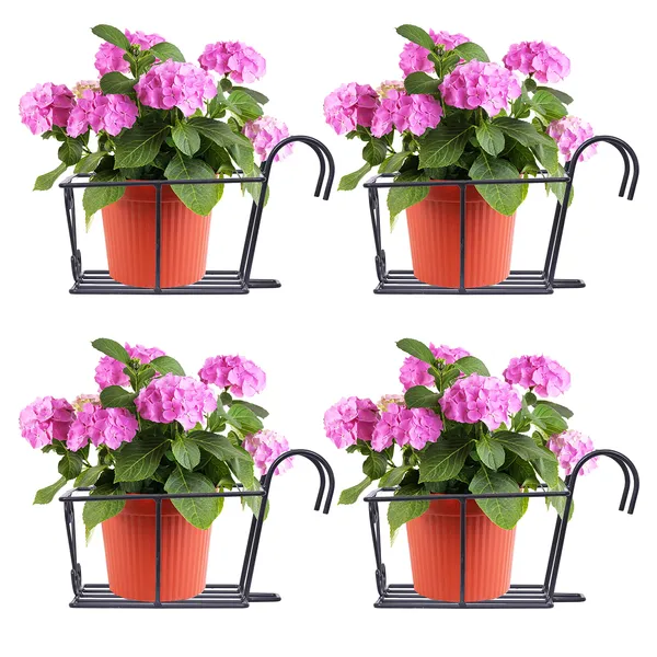 Hanging__Railing_Plant_Stand_for_Balcony_-_Black,Set_of_4_(DVPOT-32B-04)