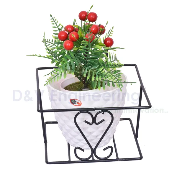 Hanging__Railing_Plant_Stand_for_Balcony_-_Black,Set_of_4_(DVPOT-32B-04)