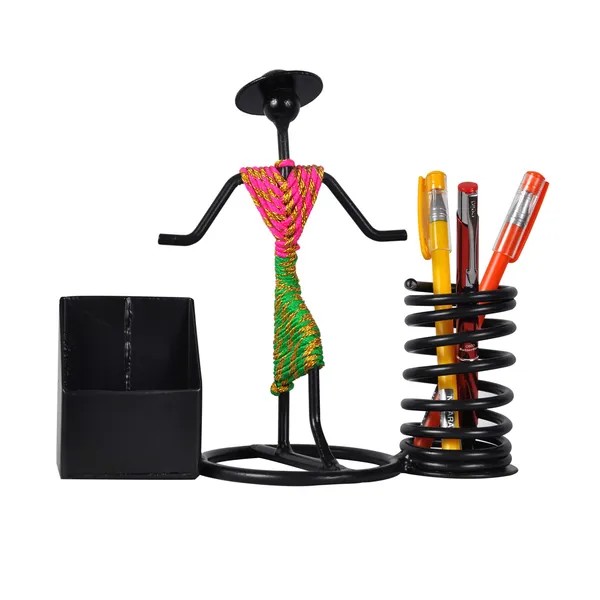 Pen/Pencil_and_Visiting_Card_Holder_with_Indian_Tricolor/Tiranga_Dressed_Lady_(DVPS-04PG)