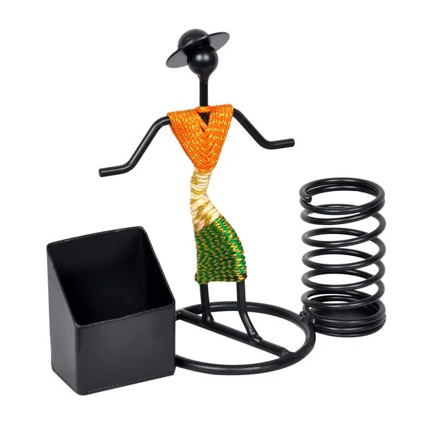 Pen,Pencil_and_Visiting_Card_Holder_with_Indian_Tricolor/Tiranga_Dressed_Lady_(DVPS-04-TRI)