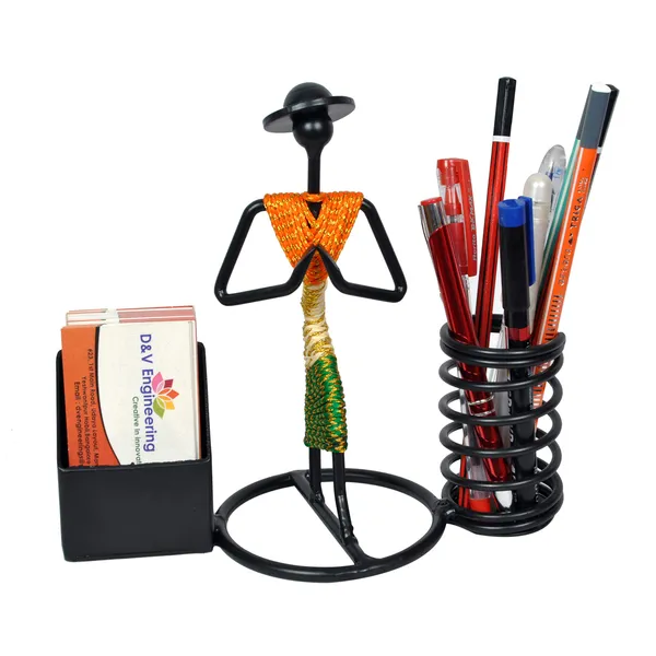 Namaste_Welcome_Gesture_Pen/Pencil_and_Visiting_Card_Holder_with_Indian_Tricolor/Tiranga