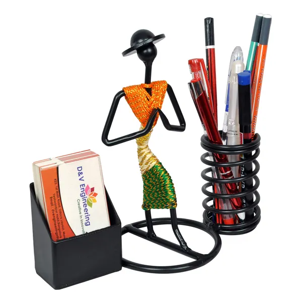 Namaste_Welcome_Gesture_Pen/Pencil_and_Visiting_Card_Holder_with_Indian_Tricolor/Tiranga