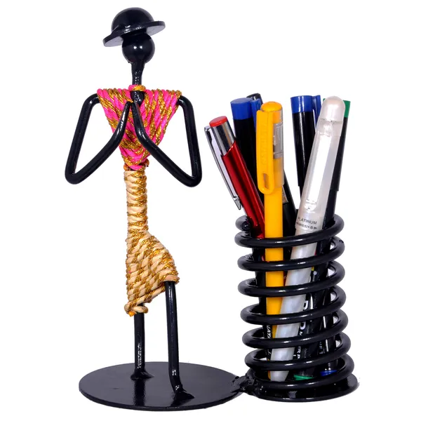 Pen_stand,pencil_stand,pen_-pencil_holder,pen_holder_for_office_table,table_top_pen_stand,desk_organizer_for_office_(pink-_cream)DVPS-06PWB