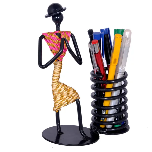 Pen_stand,pencil_stand,pen_-pencil_holder,pen_holder_for_office_table,table_top_pen_stand,desk_organizer_for_office_(pink-_cream)DVPS-06PWB