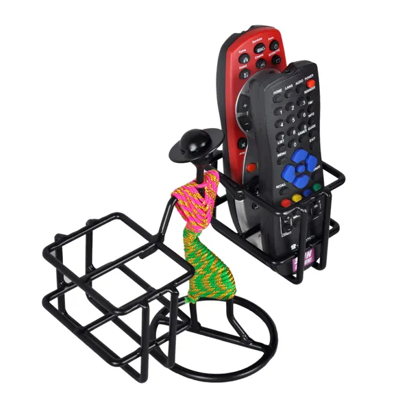 Stylish_Tabletop_Remote_Holder/Stand/Organizer/living_room_showpiece_for_TV_AC_DVD_DTH_Remotes_-_(4-Remotes,_Green_&_Pink)DVRS-06B