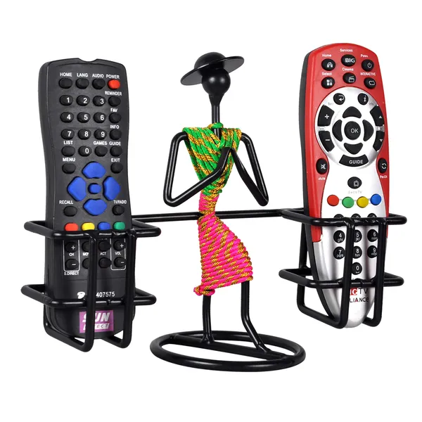 Metal_Livingroom_Decor_WELCOME_Gesture_Lady_Design_Remote_Holder/Stand/Organizer_for_TV_AC_DVD_DTH_Remotes
