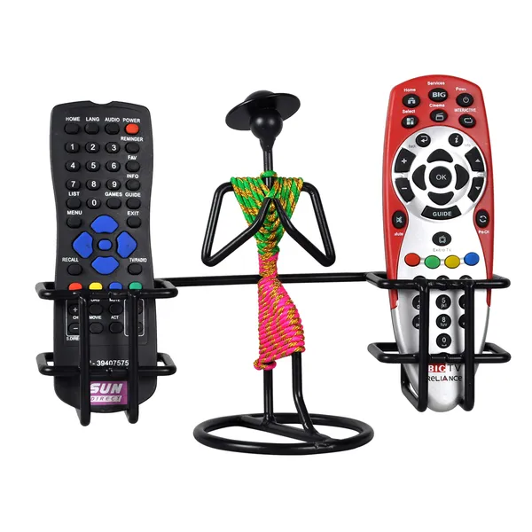 Metal_Livingroom_Decor_WELCOME_Gesture_Lady_Design_Remote_Holder/Stand/Organizer_for_TV_AC_DVD_DTH_Remotes