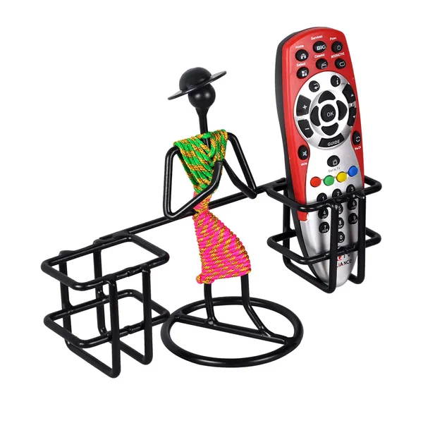 Metal_Livingroom_Decor_WELCOME_Gesture_Lady_Design_Remote_Holder/Stand/Organizer_for_TV_AC_DVD_DTH_Remotes