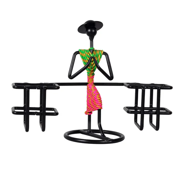 Metal_Livingroom_Decor_WELCOME_Gesture_Lady_Design_Remote_Holder/Stand/Organizer_for_TV_AC_DVD_DTH_Remotes