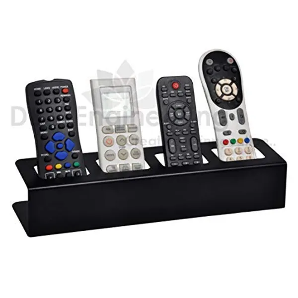 Living_Room_Tabletop_LASER_CUT_Design_Remote_Holder/Stand/Organizer/showpiece_for_TV_AC_DVD_DTH_Remotes_(4_Remotes,_Black)DVRS-12B