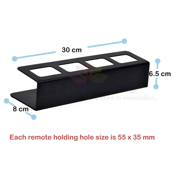 Living_Room_Tabletop_LASER_CUT_Design_Remote_Holder/Stand/Organizer/showpiece_for_TV_AC_DVD_DTH_Remotes_(4_Remotes,_Black)DVRS-12B