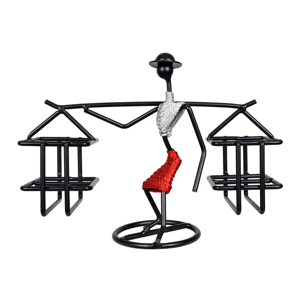 Remote_Holder/Remote_Stand_for_Living_Room_Decor_(Silver_&_Red)