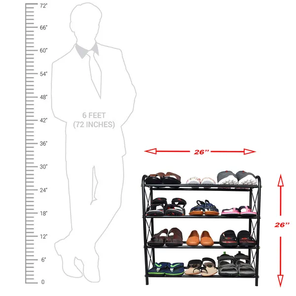 Shoe_Rack/Storage/Organizer/Plant_stand_for_home_(4-Tier_-Tray_support)_(4-Tray)_DVSR-02B-4T