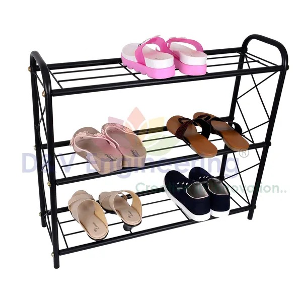 Heavy_duty_metal_Shoe_Rack/Organizer/Stand_for_home_(3-Tier)(DVSR-04B-3T)