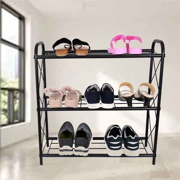 Heavy_duty_metal_Shoe_Rack/Organizer/Stand_for_home_(3-Tier)(DVSR-04B-3T)