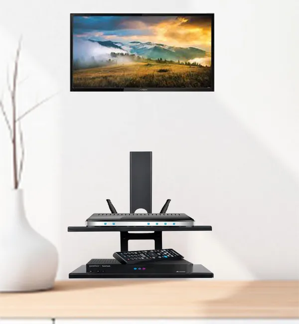 Double_Shelf_Wall_Mount_Stand/Set_Top_Box_Stand,_Tray_Size-11"X_9"_-_Black_(DVSTB-06B)