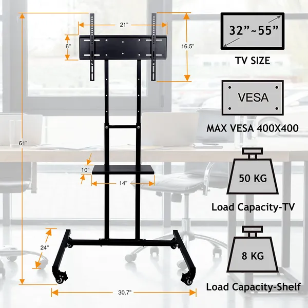 Mobile_TV_Stand_on_Wheels_for_32-55_Inch_Flat/Curved_Panel_Screens_TVs_-_Height_Adjustable_Floor_Trolley_Stand_Holds_up_to_58_Kg,_(Design_1)_DVTVS-01B