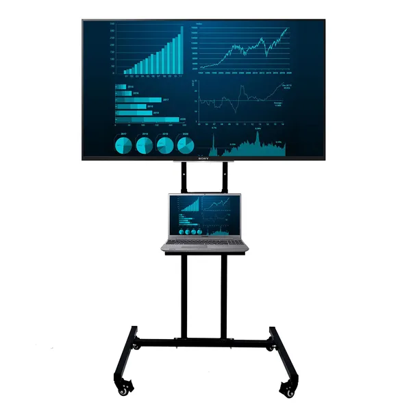 Mobile_TV_Stand_on_Wheels_for_32-55_Inch_Flat/Curved_Panel_Screens_TVs_-_Height_Adjustable_Floor_Trolley_Stand_Holds_up_to_58_Kg,_(Design_1)_DVTVS-01B