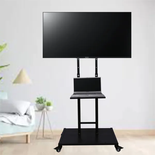 Mobile_TV_Stand_on_Wheels_for_32-55_Inch_Flat/Curved_Panel_Screens_TVs_-_Height_Adjustable_Floor_Trolley_Stand_Holds_up_to_58_Kg,_(Design_2)_DVTVS-02B