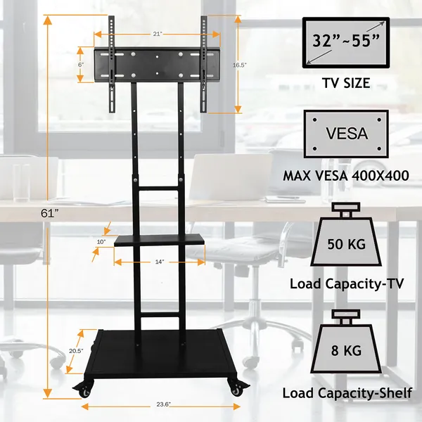 Mobile_TV_Stand_on_Wheels_for_32-55_Inch_Flat/Curved_Panel_Screens_TVs_-_Height_Adjustable_Floor_Trolley_Stand_Holds_up_to_58_Kg,_(Design_2)_DVTVS-02B