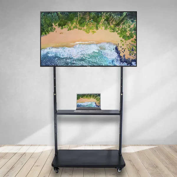 Mobile_TV_Stand_on_Wheels_for_32-70_Inch_Flat/Curved_Panel_Screens_TVs_-_Height_Adjustable_Floor_Trolley_Stand_Holds_up_to_200_Kg,_(Pragmatic)_DVTVS-03B
