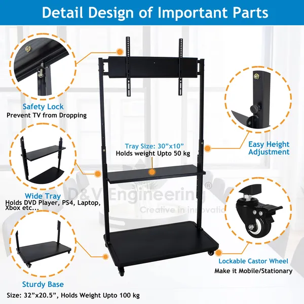 Mobile_TV_Stand_on_Wheels_for_32-70_Inch_Flat/Curved_Panel_Screens_TVs_-_Height_Adjustable_Floor_Trolley_Stand_Holds_up_to_200_Kg,_(Pragmatic)_DVTVS-03B
