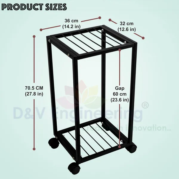 Metal_2_Tier_Water_Dispenser_Stand_for_20~25_Litre_Bottle,_Cans_or_Jars_with_Wheels-_Black(DVWDS-09B)