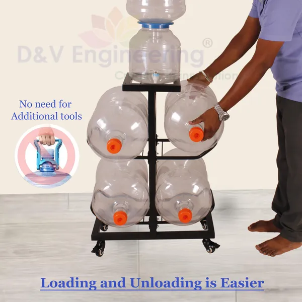 2-Tier_Heavy_Duty_Water_Bottle_Holder_for_4_Bottles,With_Water_Dispenser/Plant_holder_for_Kitchen,_Restaurant,_School,_Hospital_and_Office-Black_(DVWDS-12B)