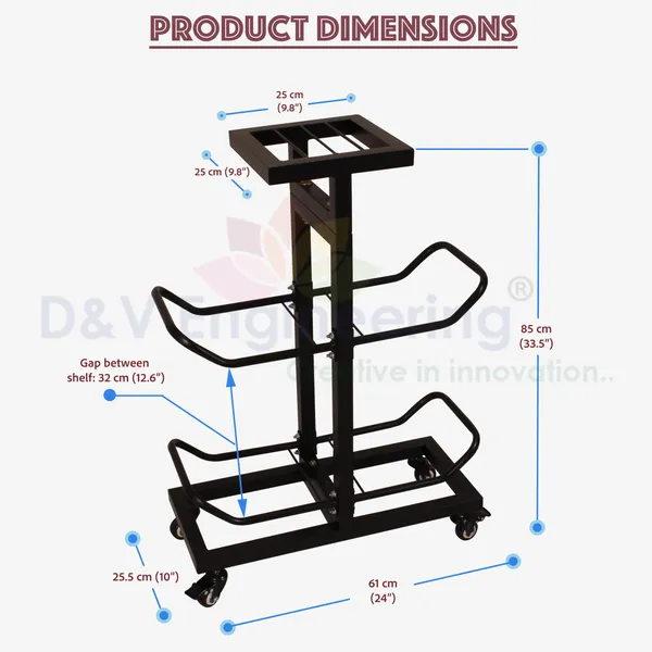 2-Tier_Heavy_Duty_Water_Bottle_Holder_for_4_Bottles,With_Water_Dispenser/Plant_holder_for_Kitchen,_Restaurant,_School,_Hospital_and_Office-Black_(DVWDS-12B)