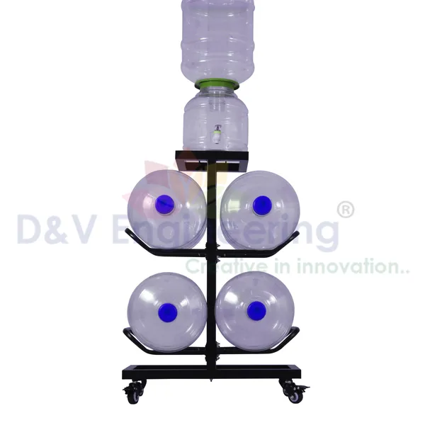 2-Tier_Heavy_Duty_Water_Bottle_Holder_for_4_Bottles,With_Water_Dispenser/Plant_holder_for_Kitchen,_Restaurant,_School,_Hospital_and_Office-Black_(DVWDS-12B)
