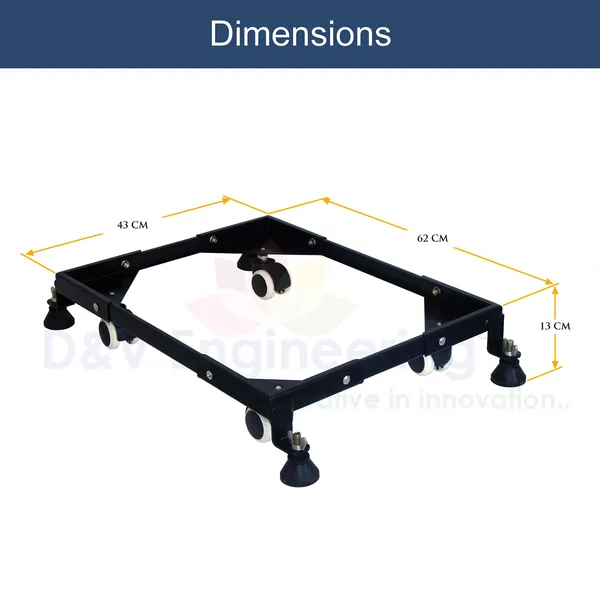 Movable_&_Adjustable_Base_Heavy_Duty_Front/Top_Load_Washing_Machine_Trolley/Refrigerator_Stand/Dishwasher_Stand_(Black)_DVWMS-01B