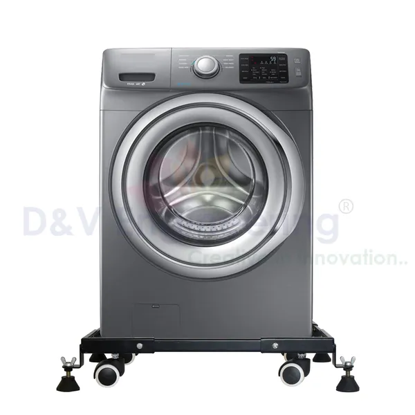 Movable_&_Adjustable_Base_Heavy_Duty_Front/Top_Load_Washing_Machine_Trolley/Refrigerator_Stand/Dishwasher_Stand_(Black)_DVWMS-01B